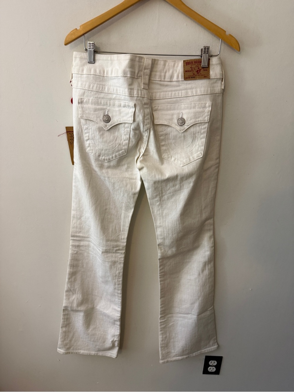 Y2K vintage True Religion Women's White mid rise low rise Flare Jeans